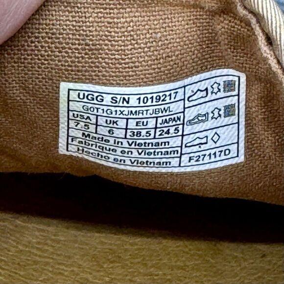 UGG Cas Suede Sneakers Shoes Womens 7.5 Tan Caramel Slip On Metallic 1019217 - Picture 10 of 11